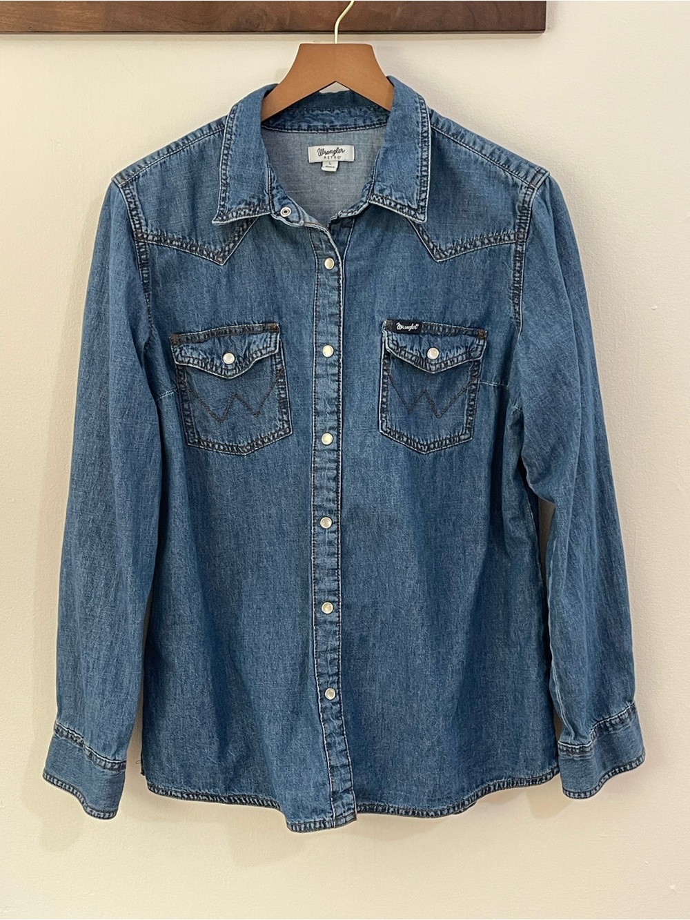 Wrangler Retro Women’s Denim Western Snap Shirt Size L